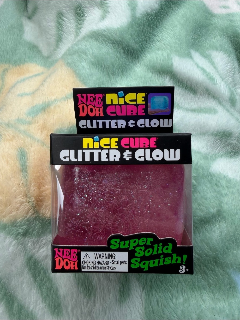 Needoh Nice Cube Glitter & Glow Pink